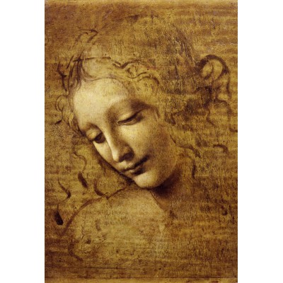 grafika-Puzzle - 12 pieces - XXL Pieces - Leonardo da Vinci : The Face of Giovane Fanciulla, 1508